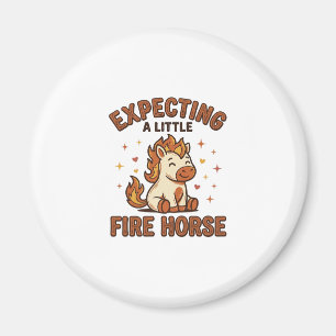Erwartet ein kleines Feuerpferd Vintage Baby-Shirt Magnet