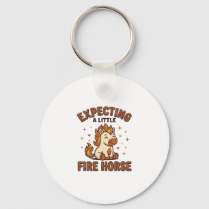 Erwartet ein kleines Feuerpferd Vintage Baby-Shirt Schlüsselanhänger