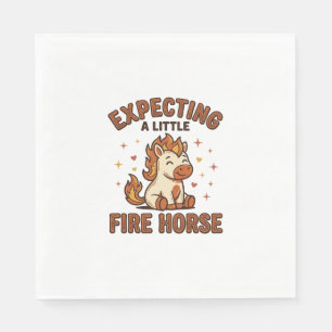 Erwartet ein kleines Feuerpferd Vintage Baby-Shirt Serviette