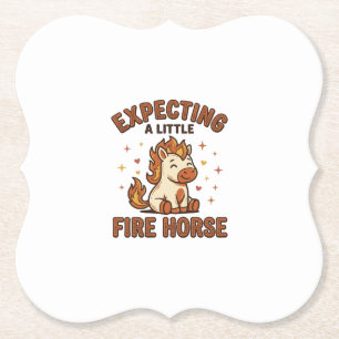 Erwartet ein kleines Feuerpferd Vintage Baby-Shirt Untersetzer