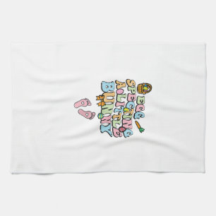 Erwartet ein kleines Häschen Ostern Schwangerschaf Geschirrtuch