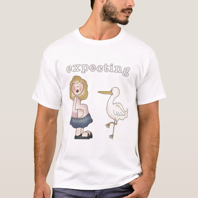 erwartetes Baby - Storchhemden und Geschenke T-Shirt (Vorderseite)