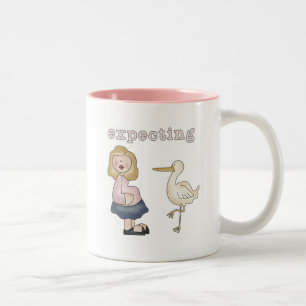 erwartetes Baby - Storchhemden und Geschenke Zweifarbige Tasse