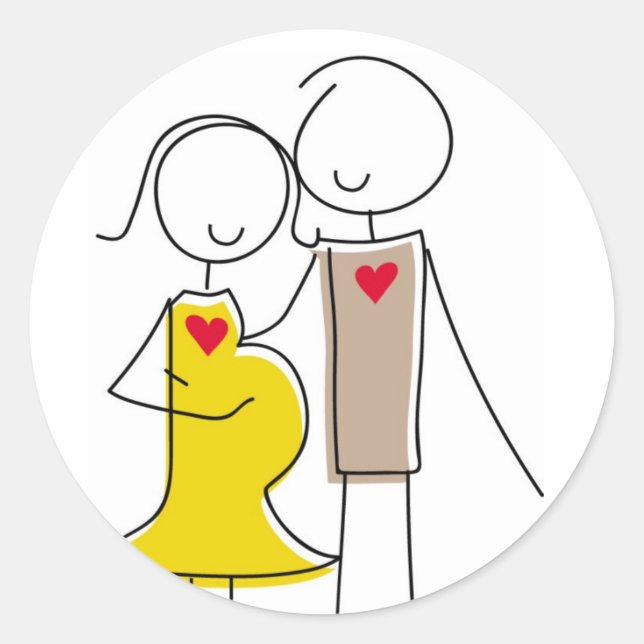 Erwartetes Paar Runder Aufkleber (Vorderseite)