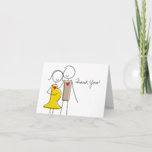 Erwartung Couple, Coed Baby Dusche Danke Karten
