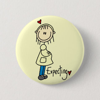 Erwartung der Baby-T-Shirts und der Geschenke Button