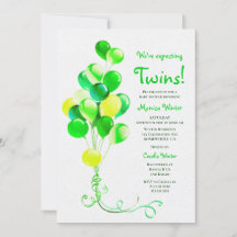 Erwartung der Twins Green Balloons Babydusche