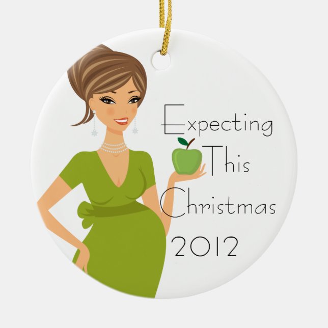 Erwartung dieser Weihnachtsverzierung Keramikornament (Vorne)