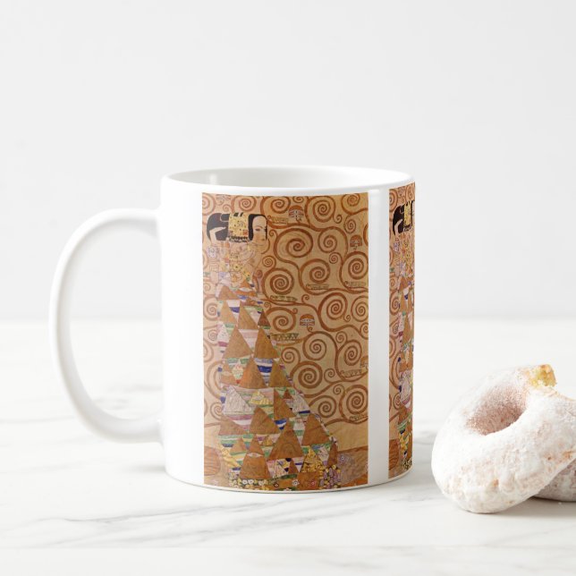 Erwartung durch Klimt Vintage Viktorianische Jugen Kaffeetasse (Mit Donut)
