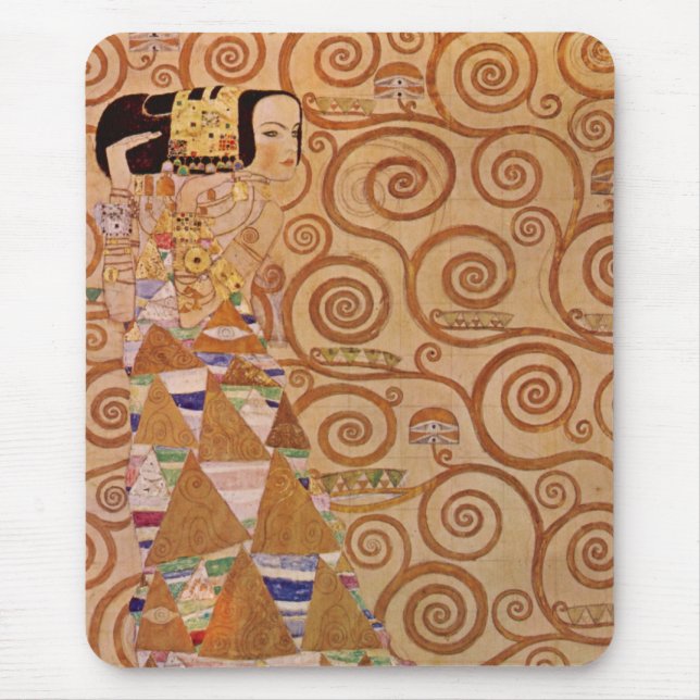 Erwartung durch Klimt Vintage Viktorianische Jugen Mousepad (Vorne)