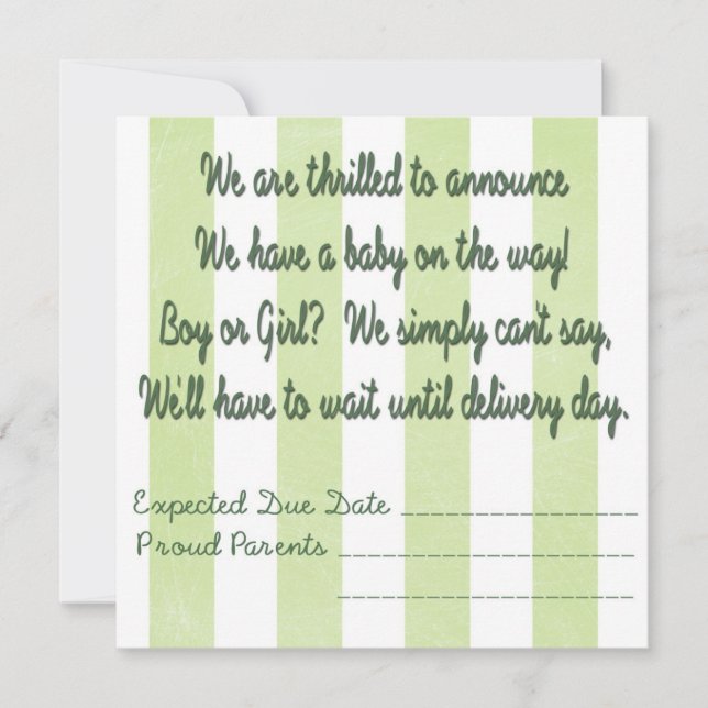 Erwartung einer Baby-Ankündigung Ankündigung (Vorderseite)