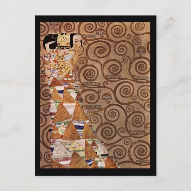 Erwartung einer schönen Frau Postkarte (Vorderseite)