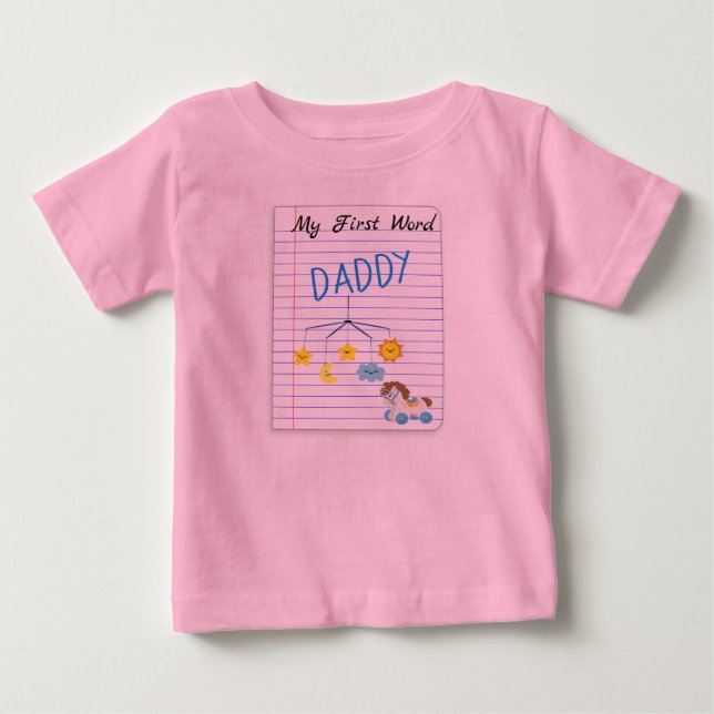 Erwartung eines Baby Girl mein erstes Daddy-Papier T-shirt (Vorderseite)