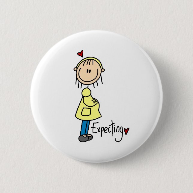 Erwartung eines Baby-Knopfes Button (Vorderseite)