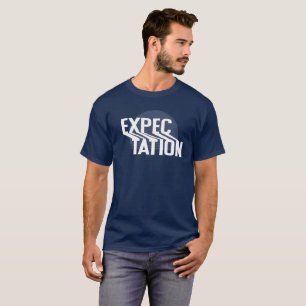 Erwartung Schwarz-weißer einfacher Typografie T-Shirt