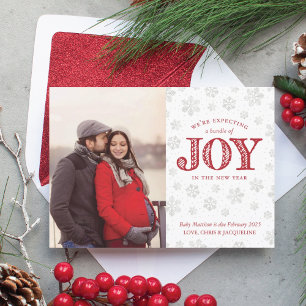 Erwartung von Joy Pregnancy Ankündigung Weihnachte
