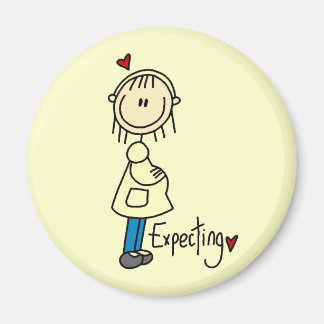 Erwartung von T - Shirt und Geschenken für Kinder Magnet