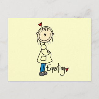 Erwartung von T - Shirt und Geschenken für Kinder Postkarte