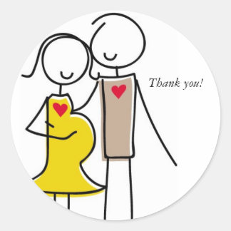 Erwartungsbedingte Paarkleber, geschlechtsneutral Runder Aufkleber