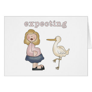 Erwartungsvolle Mama und Storch