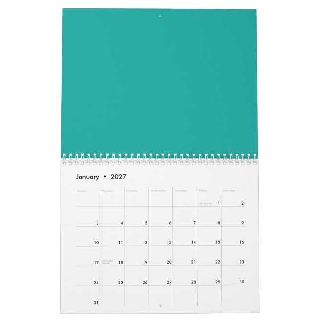 Erweitern Sie Ihr Design mit einem grünen Hintergr Kalender (Jan 2027)