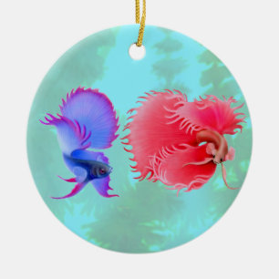 Erweiternde Betta Splendens kämpfende Keramikornament