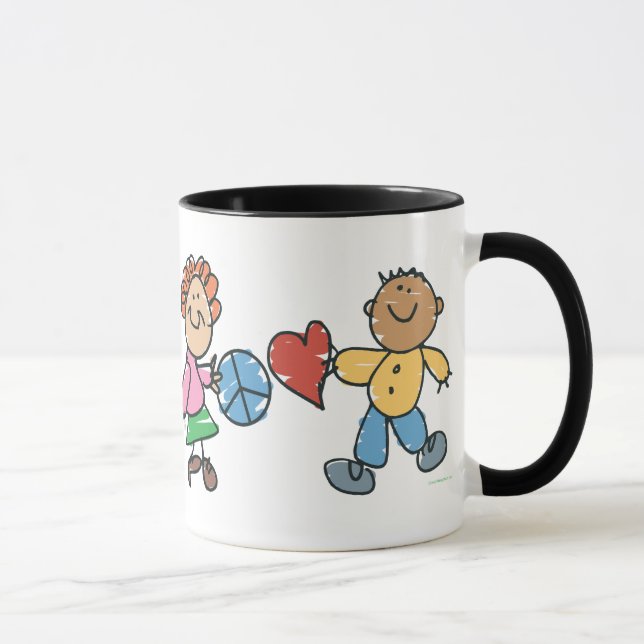 Erweiterte Hände des Friedens und der Liebe Tasse (Rechts)
