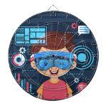 Erweiterte Realität Dartscheibe<br><div class="desc">Ein Cartoon mit heller Haut und braunem Haar, der ein Headset mit virtueller Realität trägt.</div>