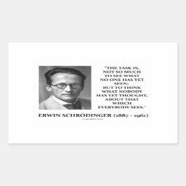 Erwin Schrödinger Task "Thunfisch bis heute denken Rechteckiger Aufkleber