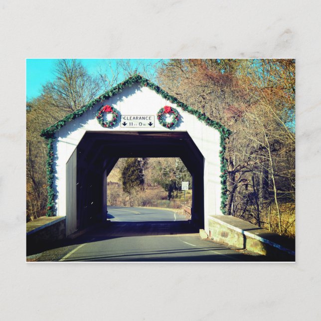 Erwinna Covered Bridge Postkarte (Vorderseite)