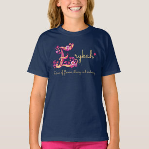 Erykah Girls Name bedeutet E Mongram Herz T-Shirt
