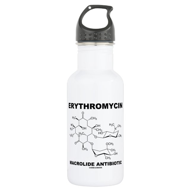 Erythromycinmacrolide-Antibiotikum (Molekül) Trinkflasche (Vorderseite)