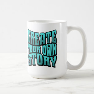 Erzähl deine eigene Geschichte - Schwarze Umrandun Kaffeetasse