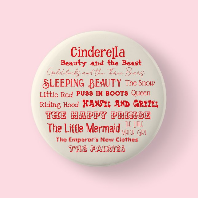 Erzählen Sie das Abzeichen eines märchenhaften Tag Button (Cream Fairy Tale Badge/Button)