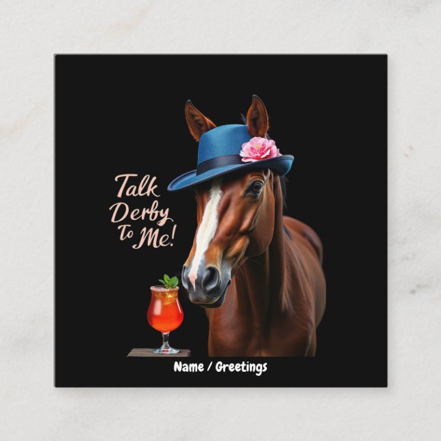Erzählen Sie Derby mit mir Funny Racing Zitat Quadratische Visitenkarte (Vorderseite)