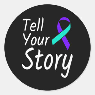 Erzählen Sie Ihren "Story Suicide Prevention Ribbo Runder Aufkleber