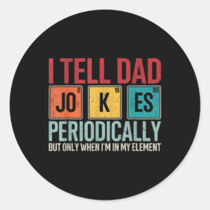 Erzählen Sie Vater Jokes regelmäßig lustigen Vater Runder Aufkleber