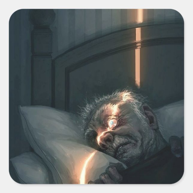 Erzählherz — Böser Vulkanier Auge Quadratischer Aufkleber (Vorderseite)