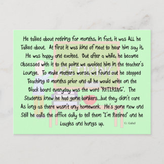 Erzählkunst des übermüdeten Lehrers "besessen von  Postkarte