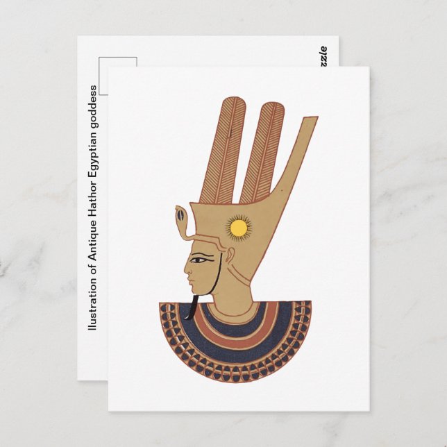 Erzählung der Göttin des antiken Hathors Postkarte (Vorne/Hinten)