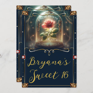 Erzählung so alt wie Zeit verzauberte Rose Süß 16 Einladung