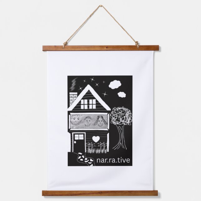 Erzählung Wandteppich Mit Holzrahmen (Vorderseite)