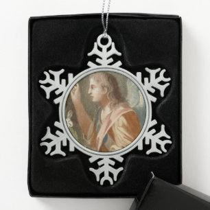 Erzengel Gabriel (M 011) Schneeflocken Zinn-Ornament