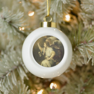 Erzengel Gabriel, Weihnachtsschmuck in Fine Art Keramik Kugel-Ornament
