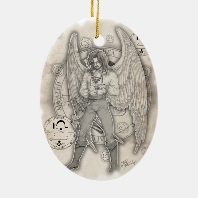 Erzengel Jophiel Verzierung Keramikornament (Hinten)