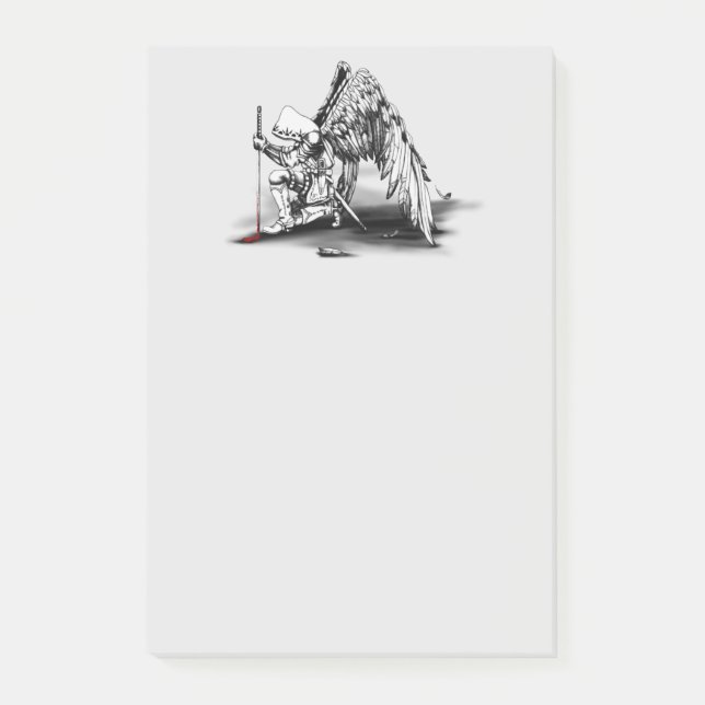 Erzengel Krieger Post-it Klebezettel (Vorderseite)