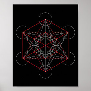 Erzengel Metatron Würfel Heilige Geometrie Spiritu Poster