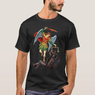 Erzengel Michael besiegt den Teufel Katholisch T-Shirt