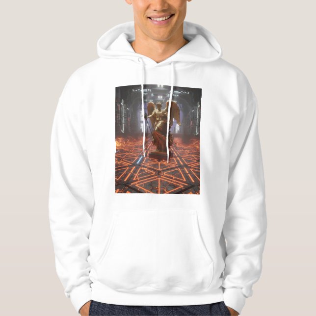 Erzengel Michael – gotische Engelsstatue  Hoodie (Vorderseite)