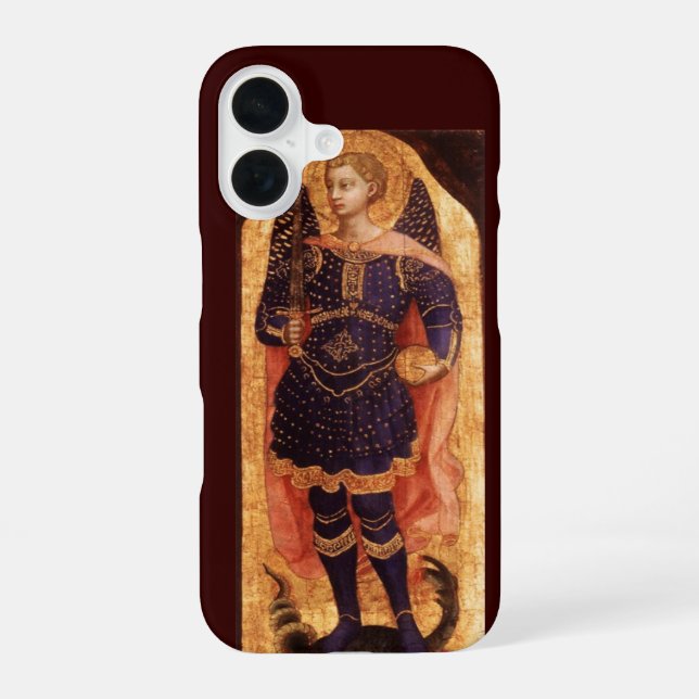 ERZENGEL MICHAEL MIT DRACHEN iPhone 16 HÜLLE (Rückseite)